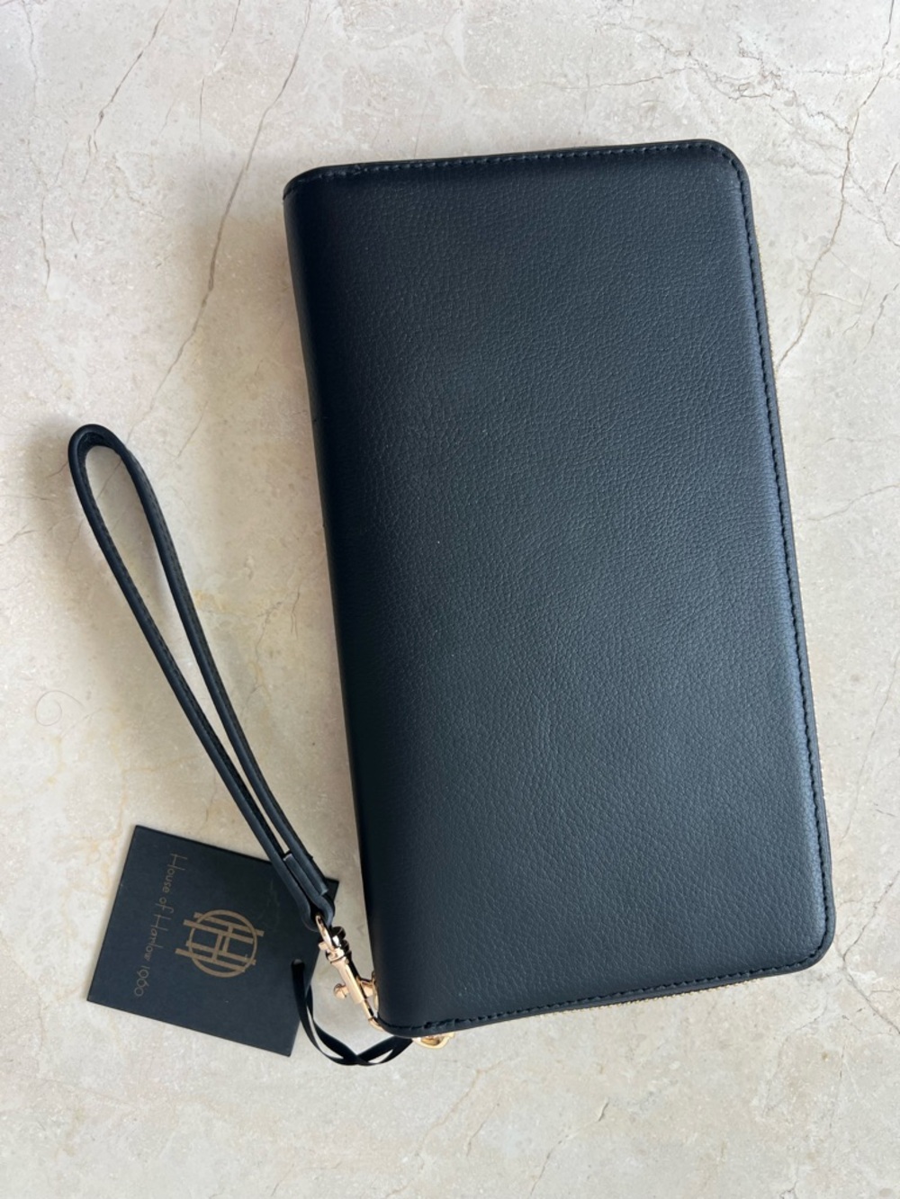 House of Harlow 1960 Black Wristlet Clutch Wallet with Gold Hardware NEW - Picture 2 of 7